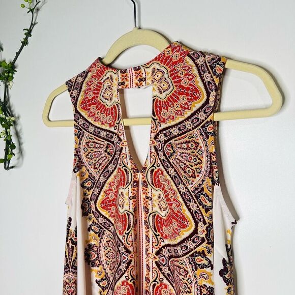 Xhilaration Boho Paisley High Neck Peekaboo Dress - Picture 4 of 8